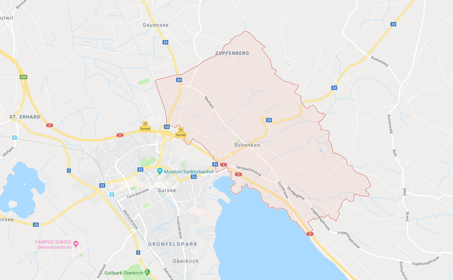 Gemeinde Schenkon auf Google Maps